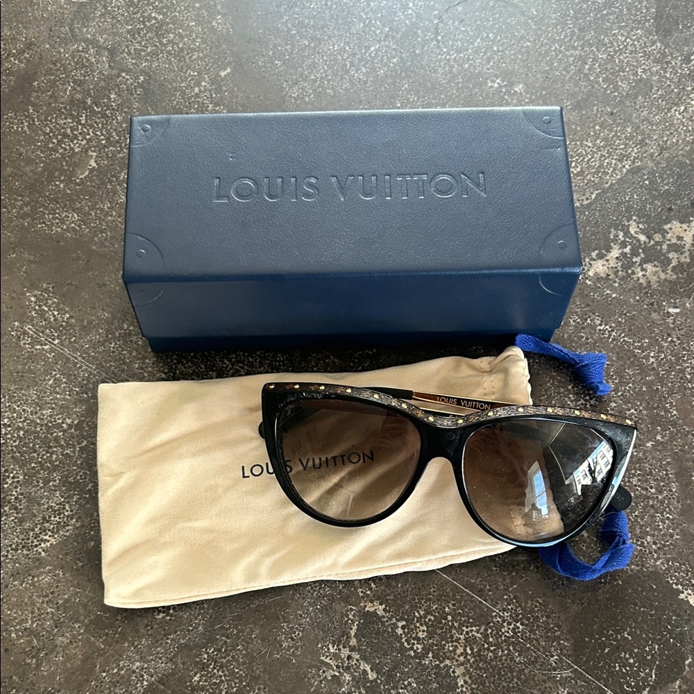 Louis Vuitton Black and Gold Sunglasses